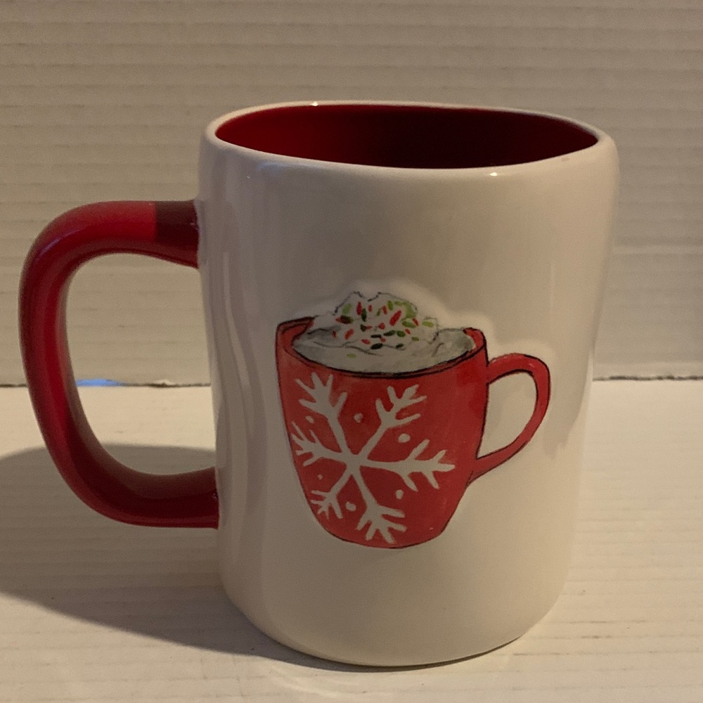 Rae Dunn Hot Cocoa Snowflake Double Sided Mug NEW